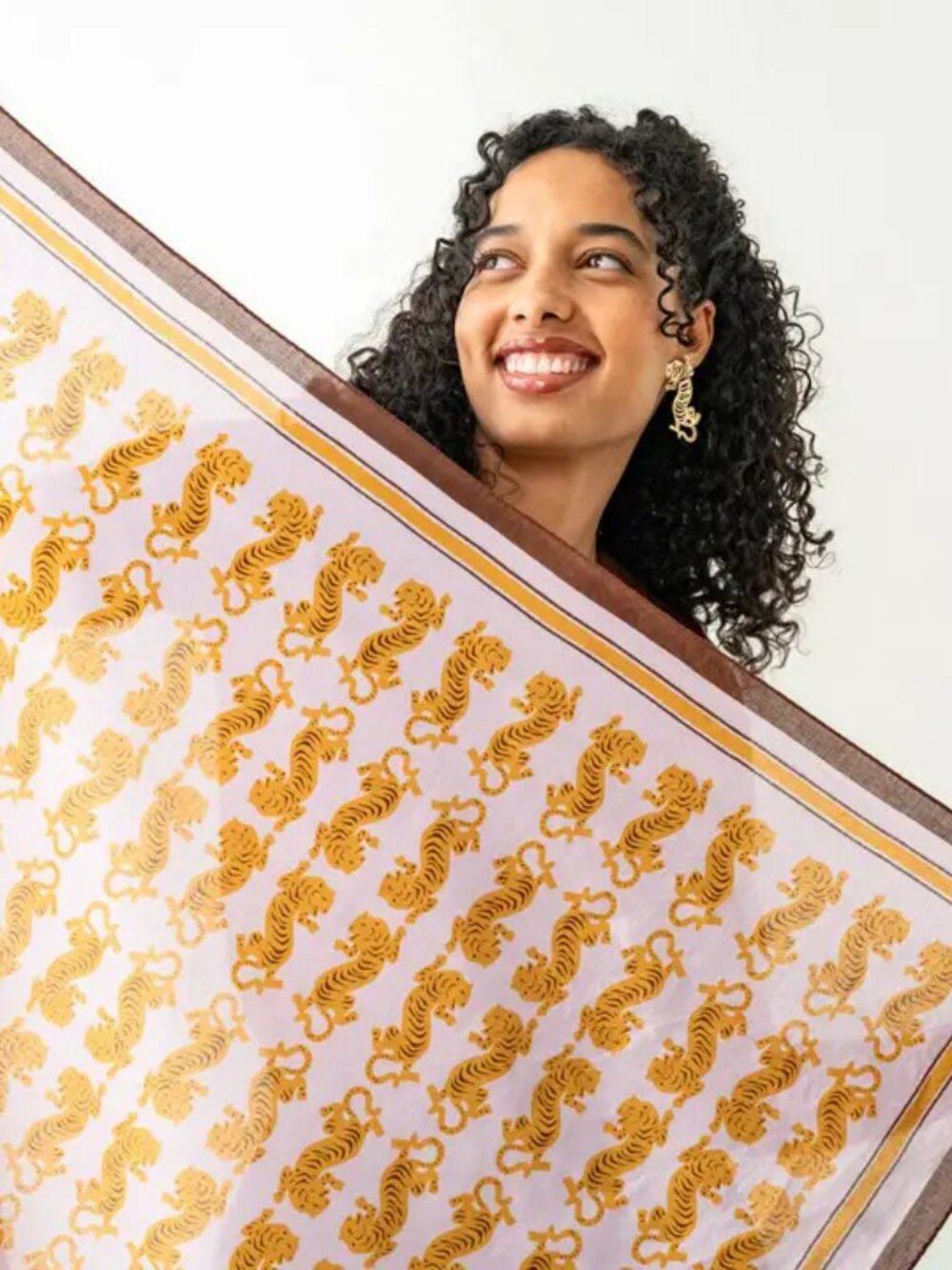 Olivia Square Scarf Tiger Print NEW